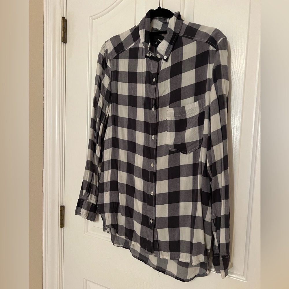 Wilfred free boyfriend checkered button up - S